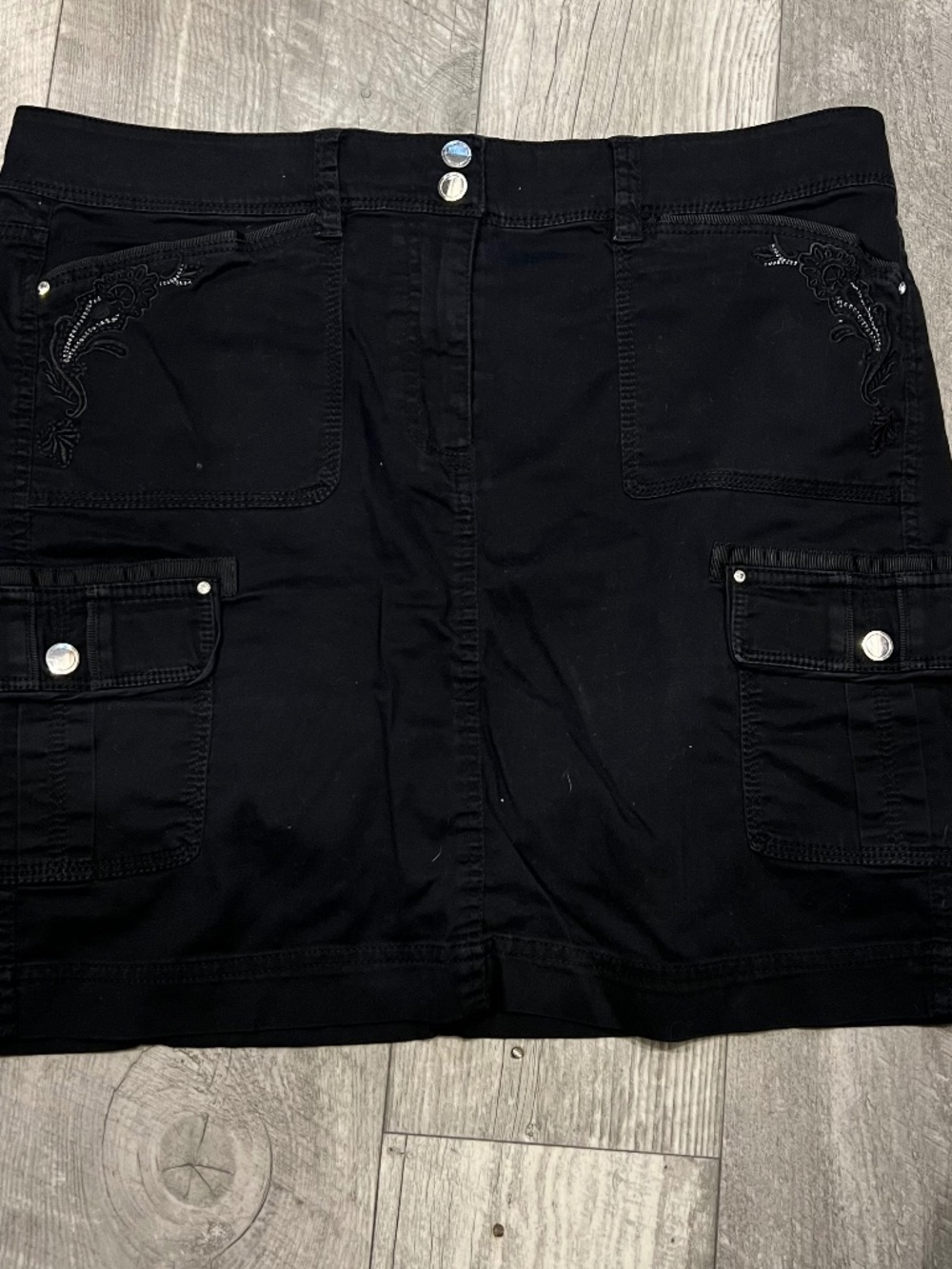 WHBM Black Cargo Mini Skirt